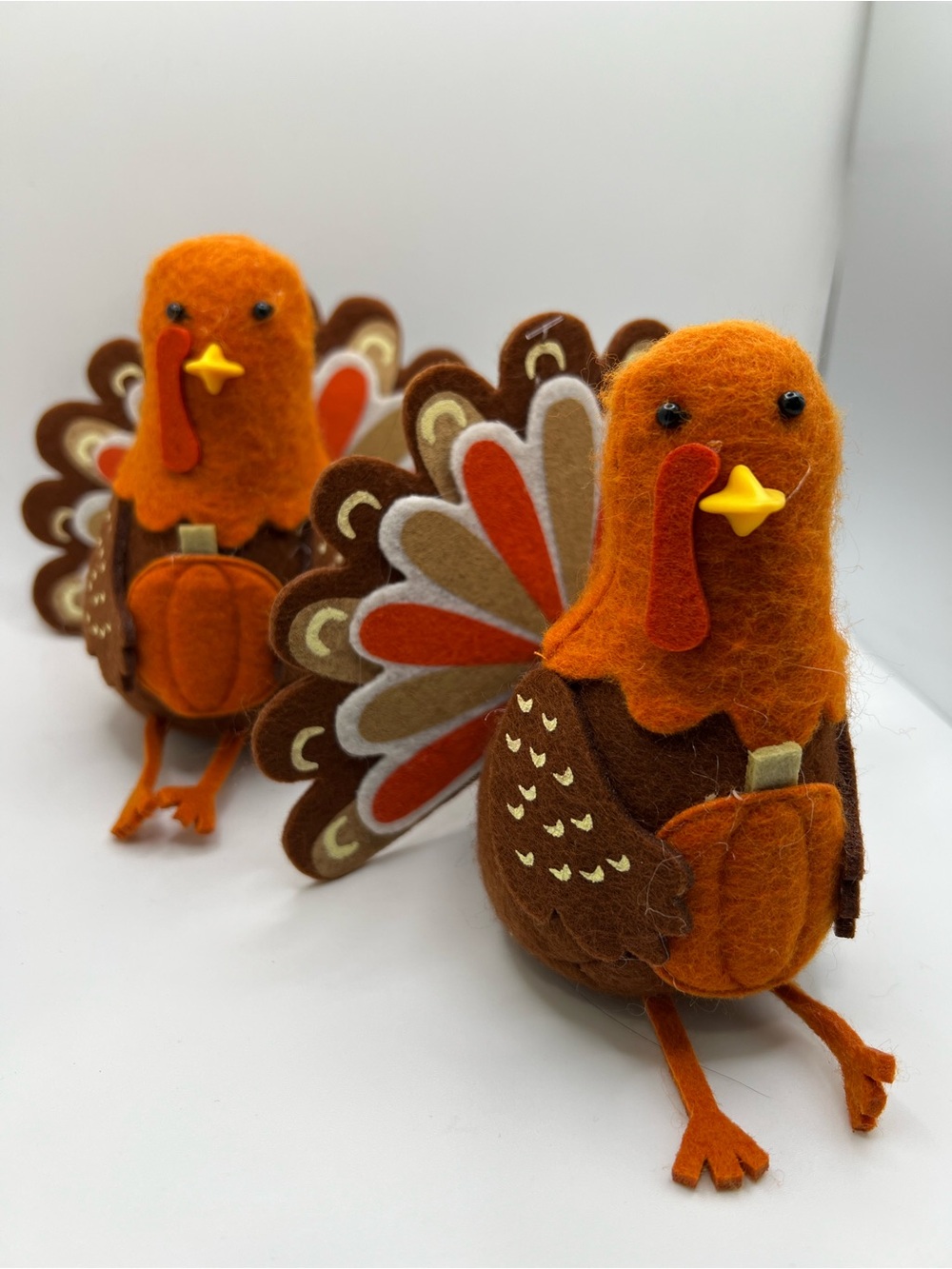 Spritz Orange and Brown Felt Turkey Pair - Festive Fall Table Décor by Target